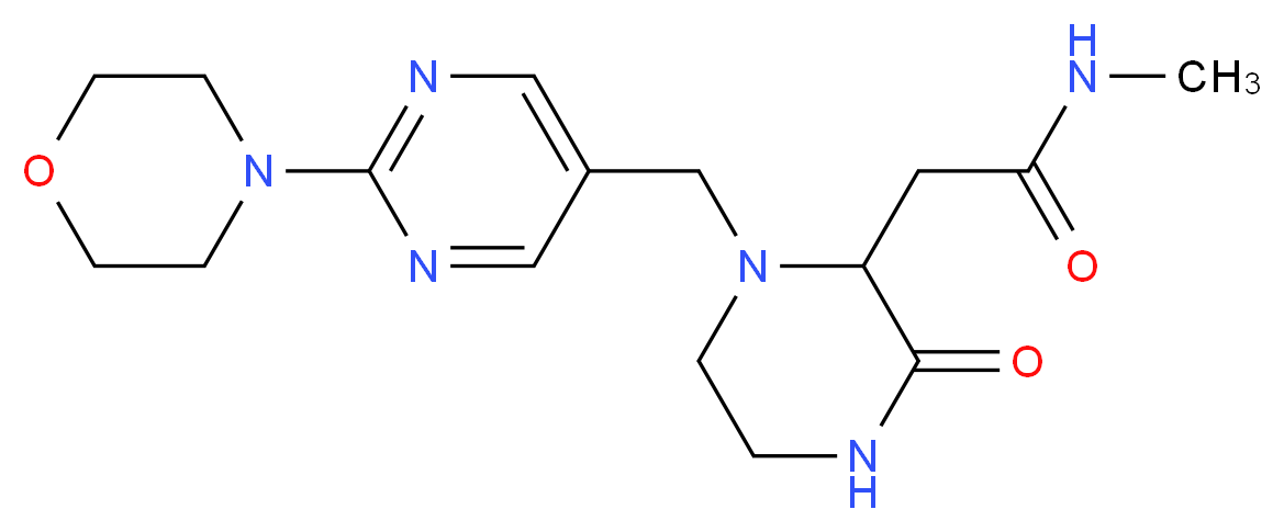 N-methyl-2-{1-[(2-morpholin-4-ylpyrimidin-5-yl)methyl]-3-oxopiperazin-2-yl}acetamide_分子结构_CAS_)