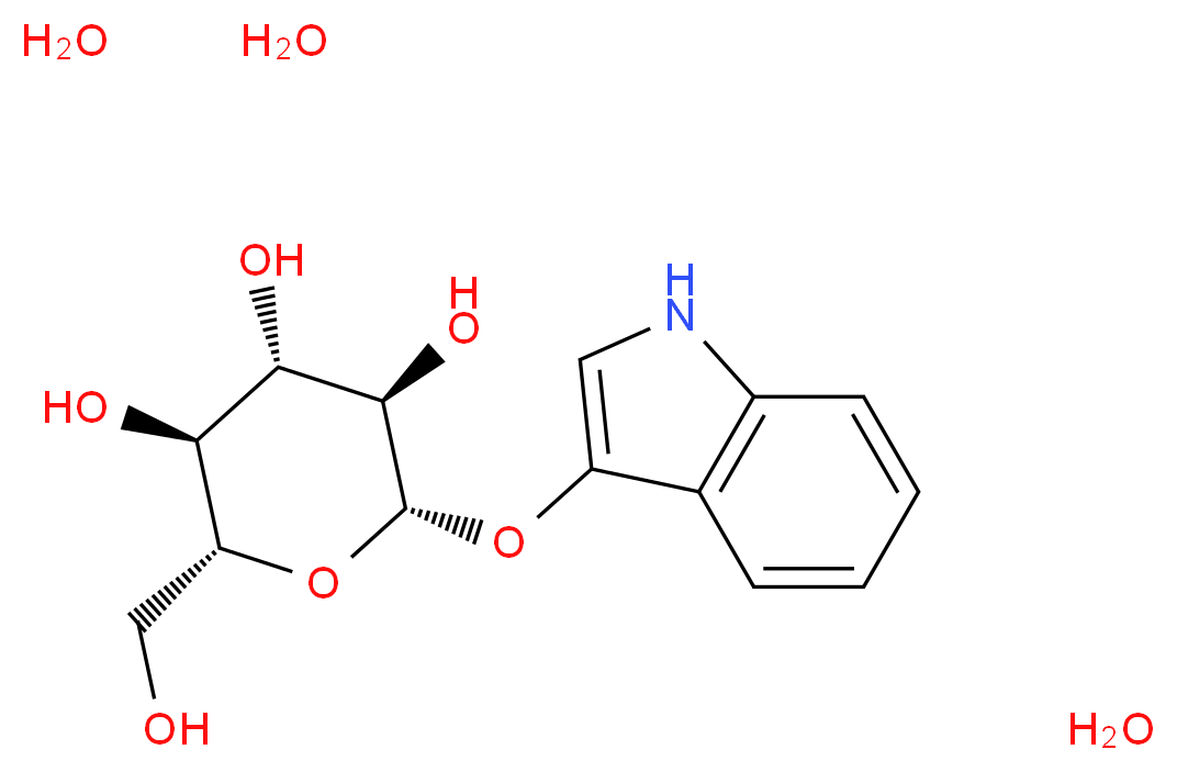 (2R,3S,4S,5R,6S)-2-(hydroxymethyl)-6-(1H-indol-3-yloxy)oxane-3,4,5-triol trihydrate_分子结构_CAS_1328-73-0