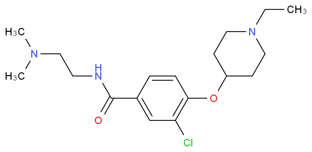 3-chloro-N-[2-(dimethylamino)ethyl]-4-[(1-ethylpiperidin-4-yl)oxy]benzamide_分子结构_CAS_)