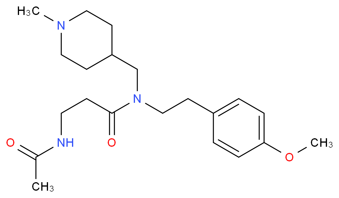 N~3~-acetyl-N~1~-[2-(4-methoxyphenyl)ethyl]-N~1~-[(1-methyl-4-piperidinyl)methyl]-beta-alaninamide_分子结构_CAS_)
