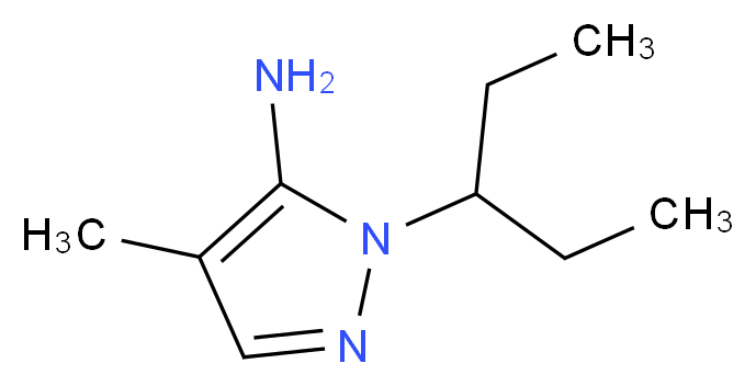 4-methyl-1-(pentan-3-yl)-1H-pyrazol-5-amine_分子结构_CAS_1015846-02-2