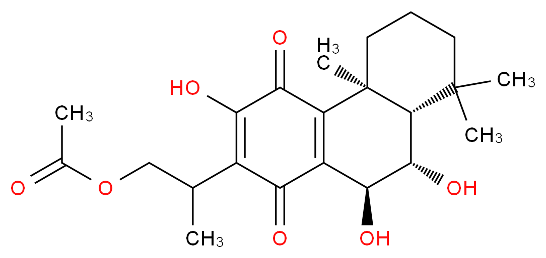 2-[(4bS,8aS,9S,10S)-3,9,10-trihydroxy-4b,8,8-trimethyl-1,4-dioxo-1,4,4b,5,6,7,8,8a,9,10-decahydrophenanthren-2-yl]propyl acetate_分子结构_CAS_120462-45-5