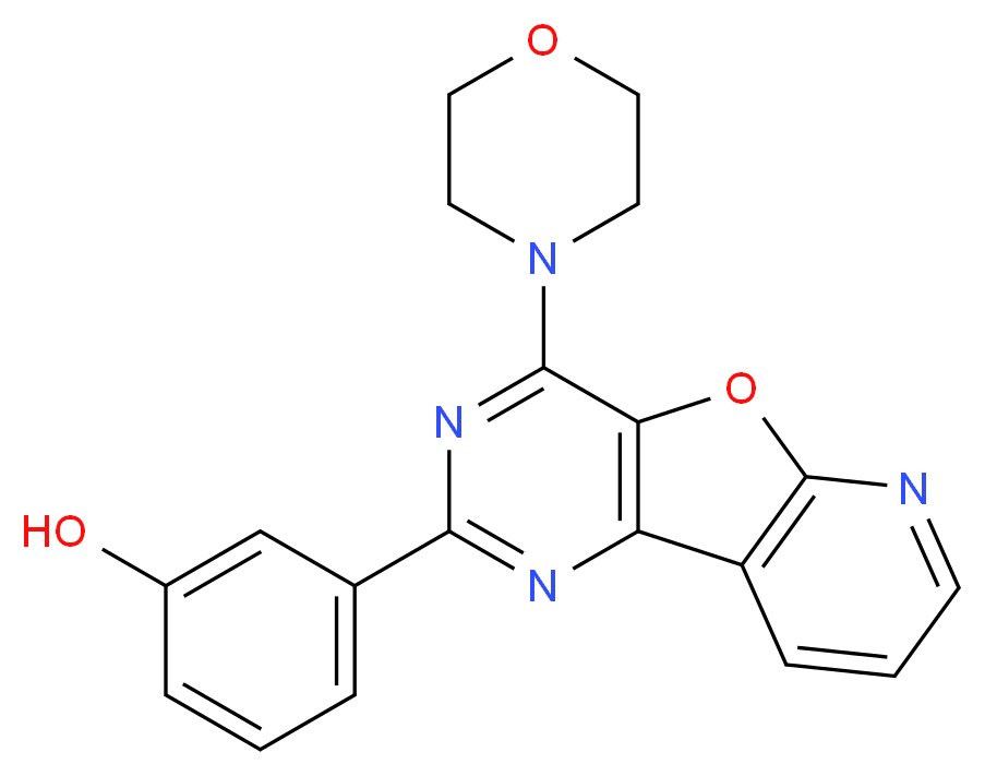 3-[6-(morpholin-4-yl)-8-oxa-3,5,10-triazatricyclo[7.4.0.0^{2,7}]trideca-1(13),2,4,6,9,11-hexaen-4-yl]phenol_分子结构_CAS_371935-74-9