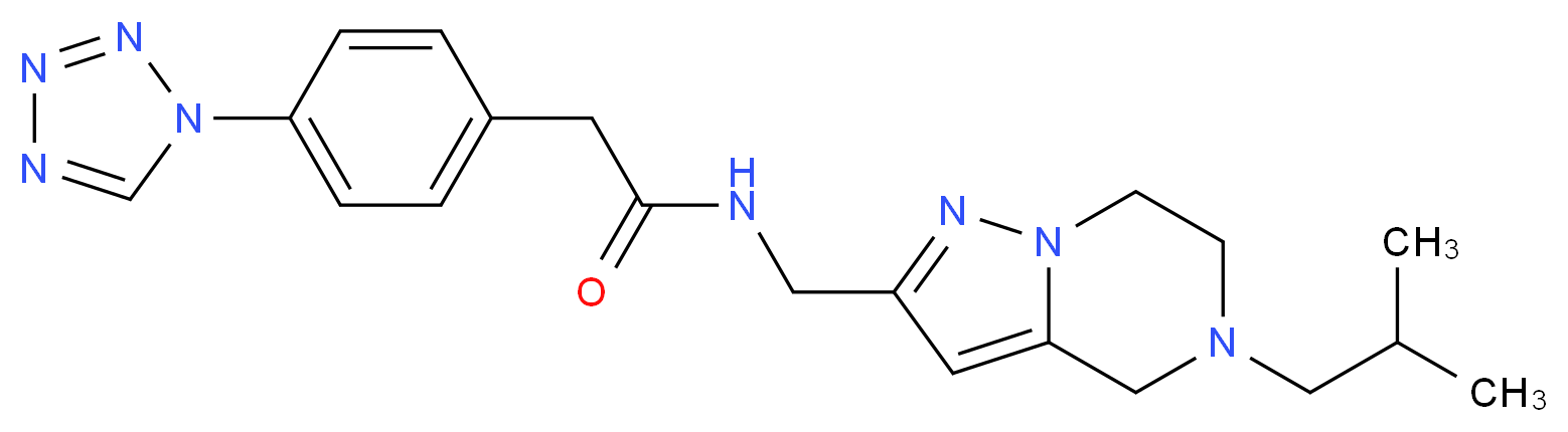 N-[(5-isobutyl-4,5,6,7-tetrahydropyrazolo[1,5-a]pyrazin-2-yl)methyl]-2-[4-(1H-tetrazol-1-yl)phenyl]acetamide_分子结构_CAS_)