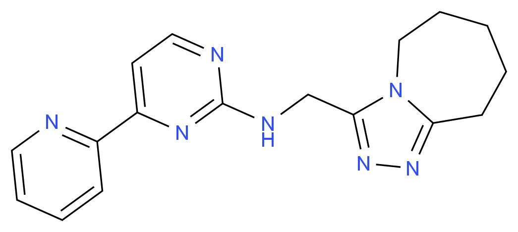 4-(2-pyridinyl)-N-(6,7,8,9-tetrahydro-5H-[1,2,4]triazolo[4,3-a]azepin-3-ylmethyl)-2-pyrimidinamine_分子结构_CAS_)