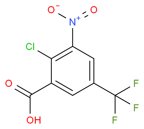 2-chloro-3-nitro-5-(trifluoromethyl)benzoic acid_分子结构_CAS_22227-59-4