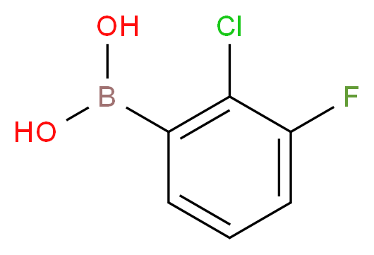 (2-chloro-3-fluorophenyl)boronic acid_分子结构_CAS_871329-52-1