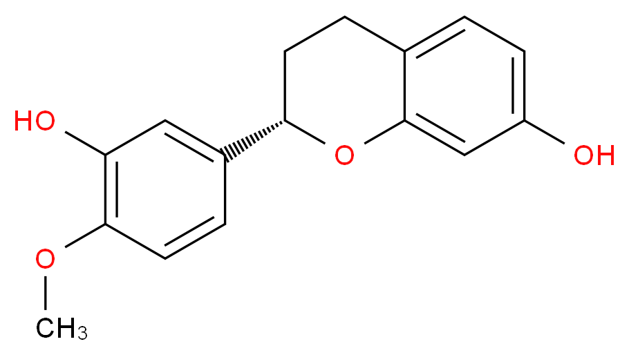 (2S)-2-(3-hydroxy-4-methoxyphenyl)-3,4-dihydro-2H-1-benzopyran-7-ol_分子结构_CAS_162290-05-3