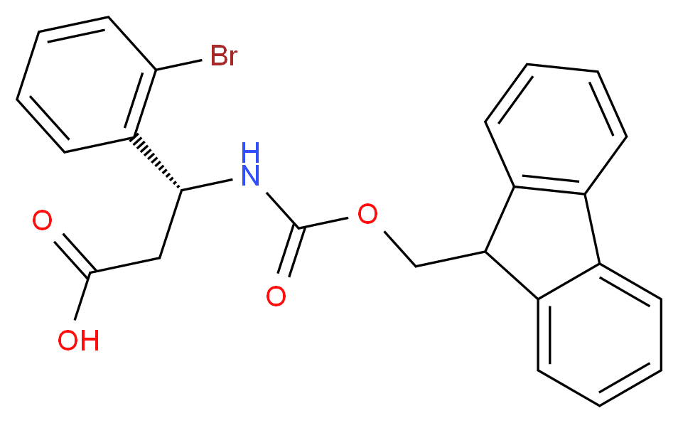 FMOC-(R)-3-AMINO-3-(2-BROMO-PHENYL)-PROPIONIC ACID_分子结构_CAS_517905-84-9)