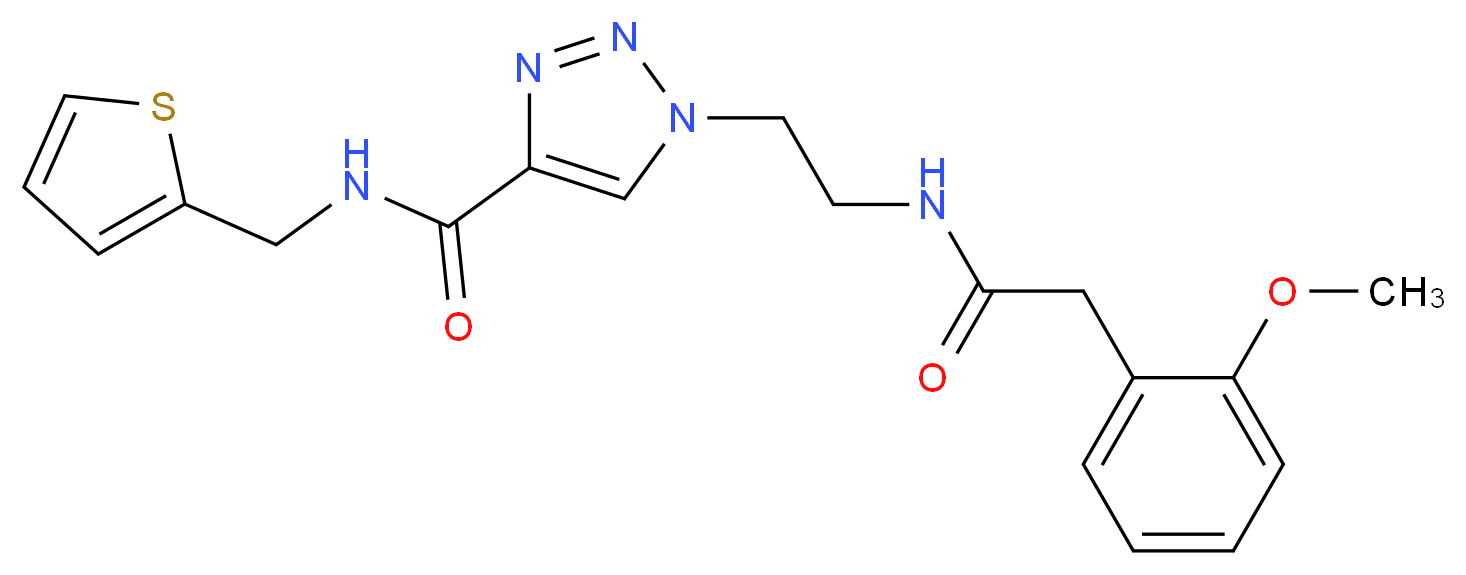 1-(2-{[(2-methoxyphenyl)acetyl]amino}ethyl)-N-(2-thienylmethyl)-1H-1,2,3-triazole-4-carboxamide_分子结构_CAS_)