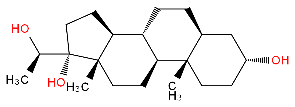 (1S,2S,5R,7S,10R,11S,14R,15S)-14-[(1R)-1-hydroxyethyl]-2,15-dimethyltetracyclo[8.7.0.0<sup>2</sup>,<sup>7</sup>.0<sup>1</sup><sup>1</sup>,<sup>1</sup><sup>5</sup>]heptadecane-5,14-diol_分子结构_CAS_13933-75-0