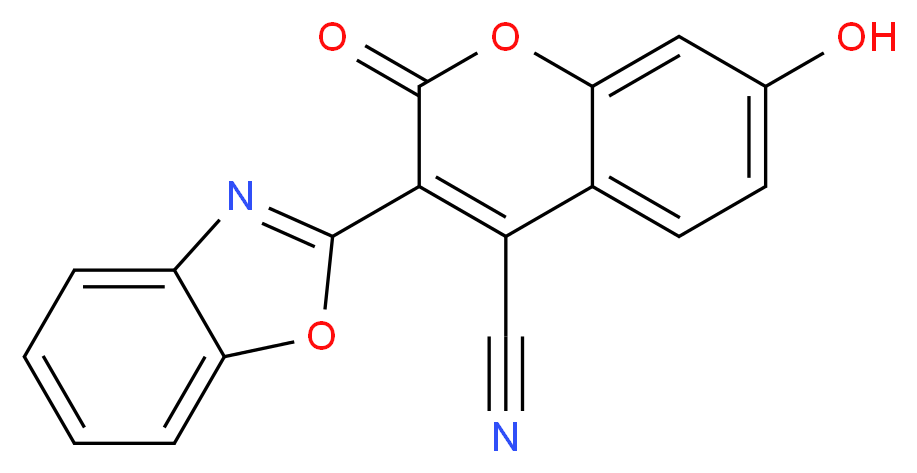 3-(2-Benzoxazolyl)-4-cyanoumbelliferone_分子结构_CAS_90146-01-3)