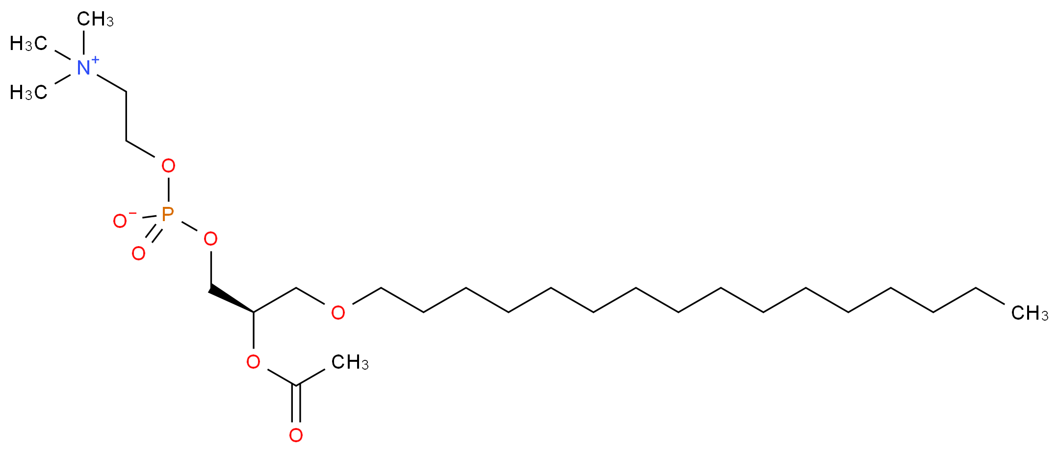 β-乙酰基-γ-O-烷基-L-α-磷脂酰胆碱 来源于牛心脏卵磷脂_分子结构_CAS_65154-06-5)
