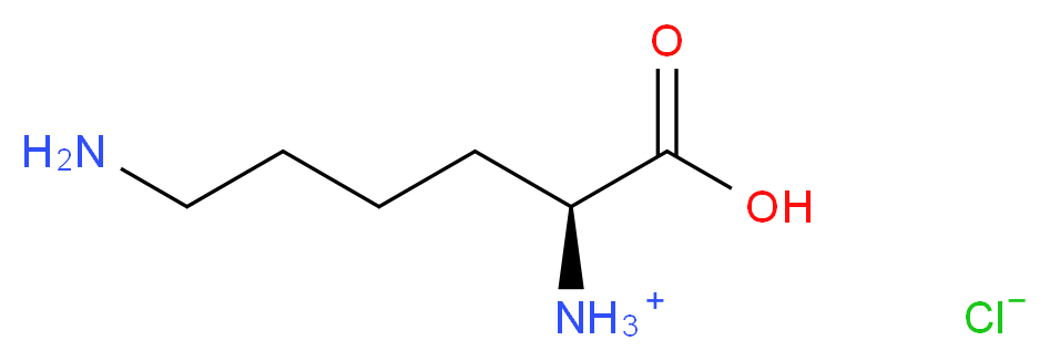 (1S)-5-amino-1-carboxypentan-1-aminium chloride_分子结构_CAS_7274-88-6