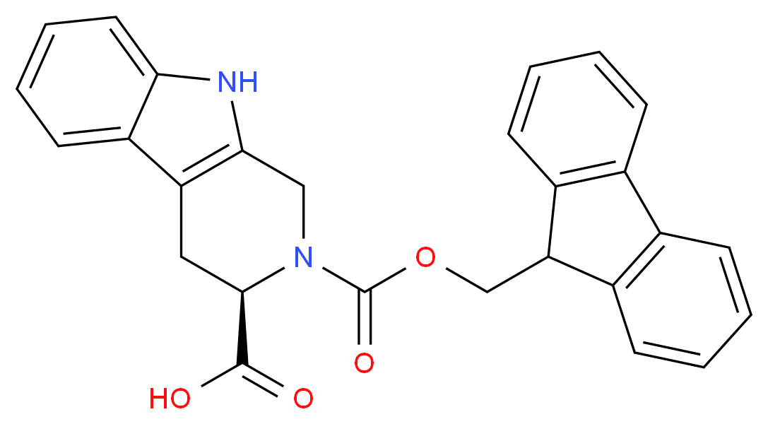 (R)-2-Fmoc-1,2,3,4-四氢去甲哈尔满-3-羧酸_分子结构_CAS_268731-07-3)