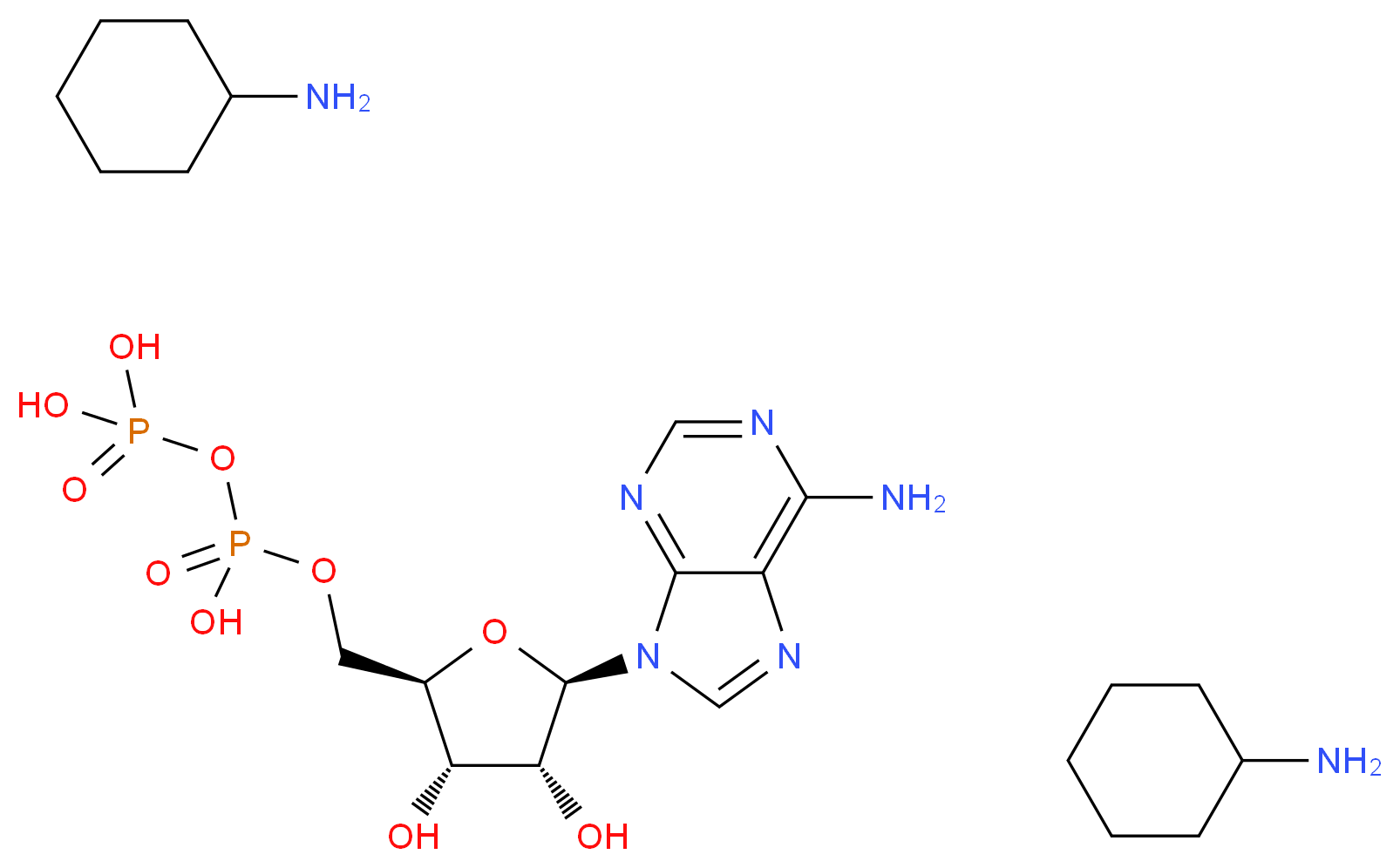 腺苷-5′-二磷酸 双环己铵盐_分子结构_CAS_102029-87-8)