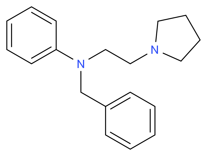 N-benzyl-N-[2-(pyrrolidin-1-yl)ethyl]aniline_分子结构_CAS_6113-17-3