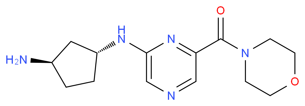 (1R*,3R*)-N-[6-(morpholin-4-ylcarbonyl)pyrazin-2-yl]cyclopentane-1,3-diamine_分子结构_CAS_)