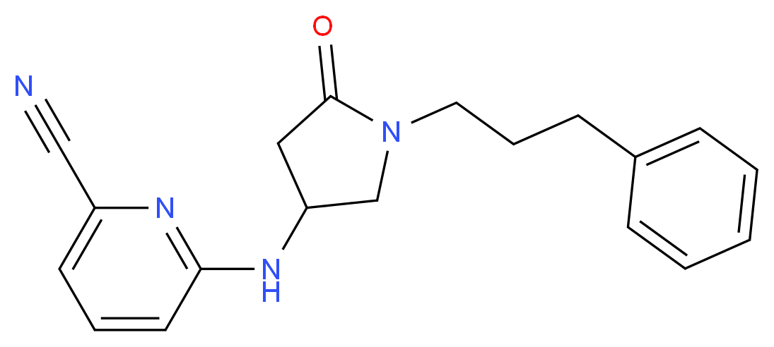 6-{[5-oxo-1-(3-phenylpropyl)pyrrolidin-3-yl]amino}pyridine-2-carbonitrile_分子结构_CAS_)
