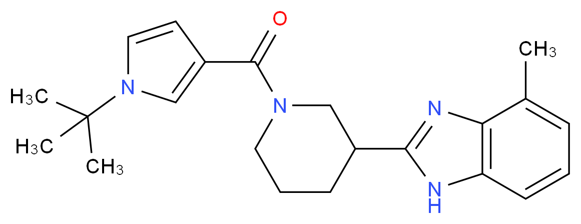 2-{1-[(1-tert-butyl-1H-pyrrol-3-yl)carbonyl]-3-piperidinyl}-4-methyl-1H-benzimidazole_分子结构_CAS_)