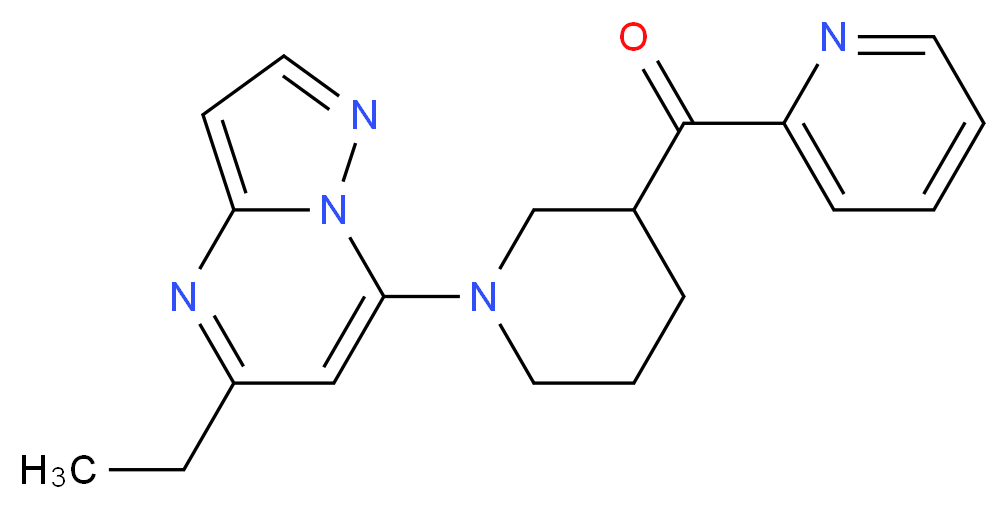 [1-(5-ethylpyrazolo[1,5-a]pyrimidin-7-yl)piperidin-3-yl](pyridin-2-yl)methanone_分子结构_CAS_)