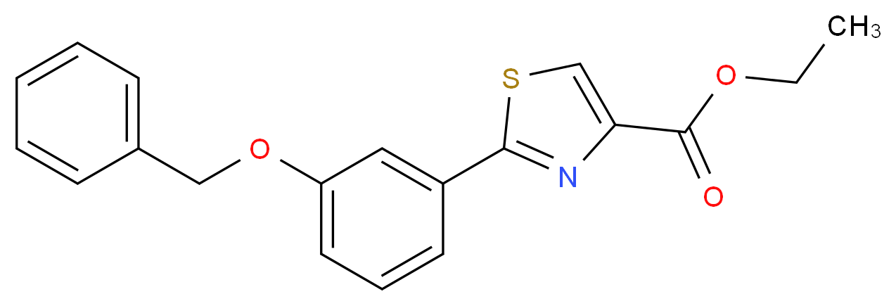 ethyl 2-[3-(benzyloxy)phenyl]-1,3-thiazole-4-carboxylate_分子结构_CAS_885278-60-4