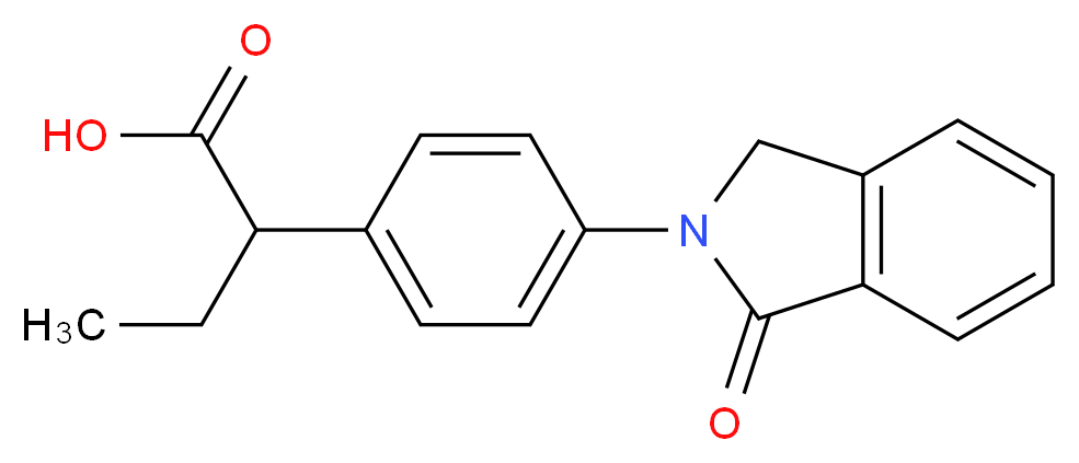 2-[4-(1-oxo-2,3-dihydro-1H-isoindol-2-yl)phenyl]butanoic acid_分子结构_CAS_63610-08-2