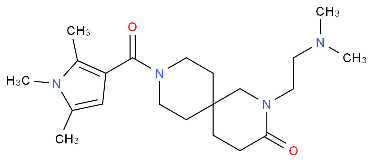 2-[2-(dimethylamino)ethyl]-9-[(1,2,5-trimethyl-1H-pyrrol-3-yl)carbonyl]-2,9-diazaspiro[5.5]undecan-3-one_分子结构_CAS_)