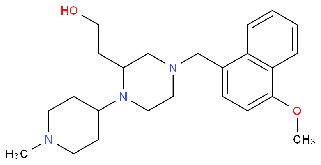 2-[4-[(4-methoxy-1-naphthyl)methyl]-1-(1-methyl-4-piperidinyl)-2-piperazinyl]ethanol_分子结构_CAS_)