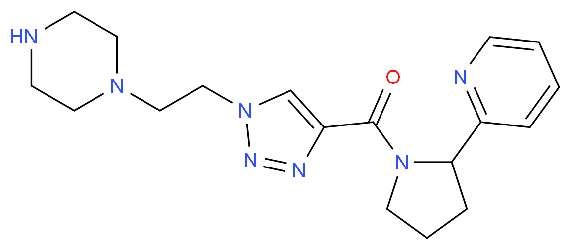 1-[2-(4-{[2-(2-pyridinyl)-1-pyrrolidinyl]carbonyl}-1H-1,2,3-triazol-1-yl)ethyl]piperazine_分子结构_CAS_)