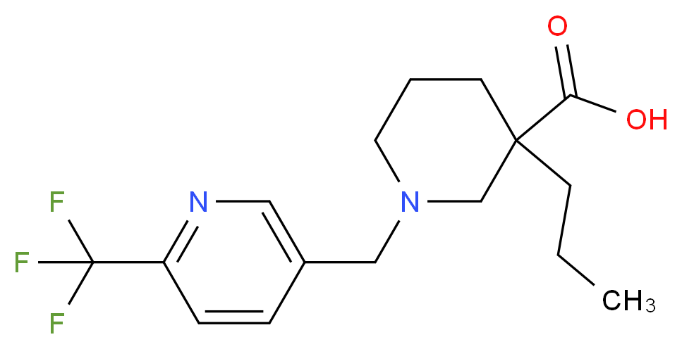 3-propyl-1-{[6-(trifluoromethyl)-3-pyridinyl]methyl}-3-piperidinecarboxylic acid_分子结构_CAS_)