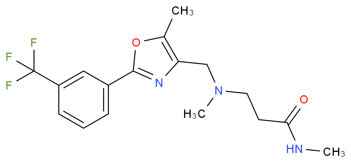 N~1~,N~3~-dimethyl-N~3~-({5-methyl-2-[3-(trifluoromethyl)phenyl]-1,3-oxazol-4-yl}methyl)-beta-alaninamide_分子结构_CAS_)