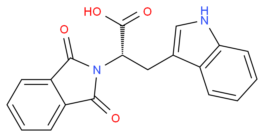 (2S)-2-(1,3-dioxo-2,3-dihydro-1H-isoindol-2-yl)-3-(1H-indol-3-yl)propanoic acid_分子结构_CAS_48208-26-0