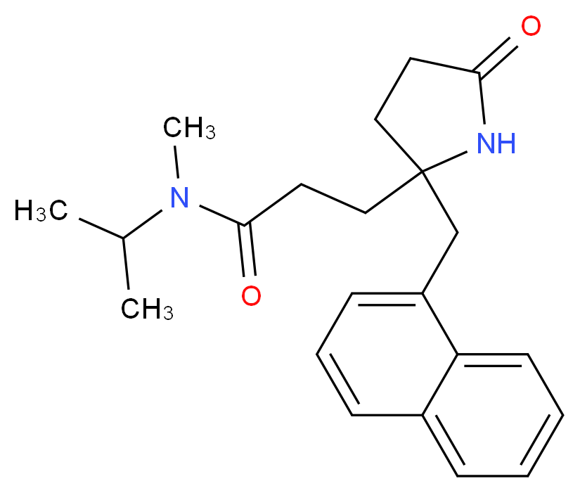 N-isopropyl-N-methyl-3-[2-(1-naphthylmethyl)-5-oxo-2-pyrrolidinyl]propanamide_分子结构_CAS_)