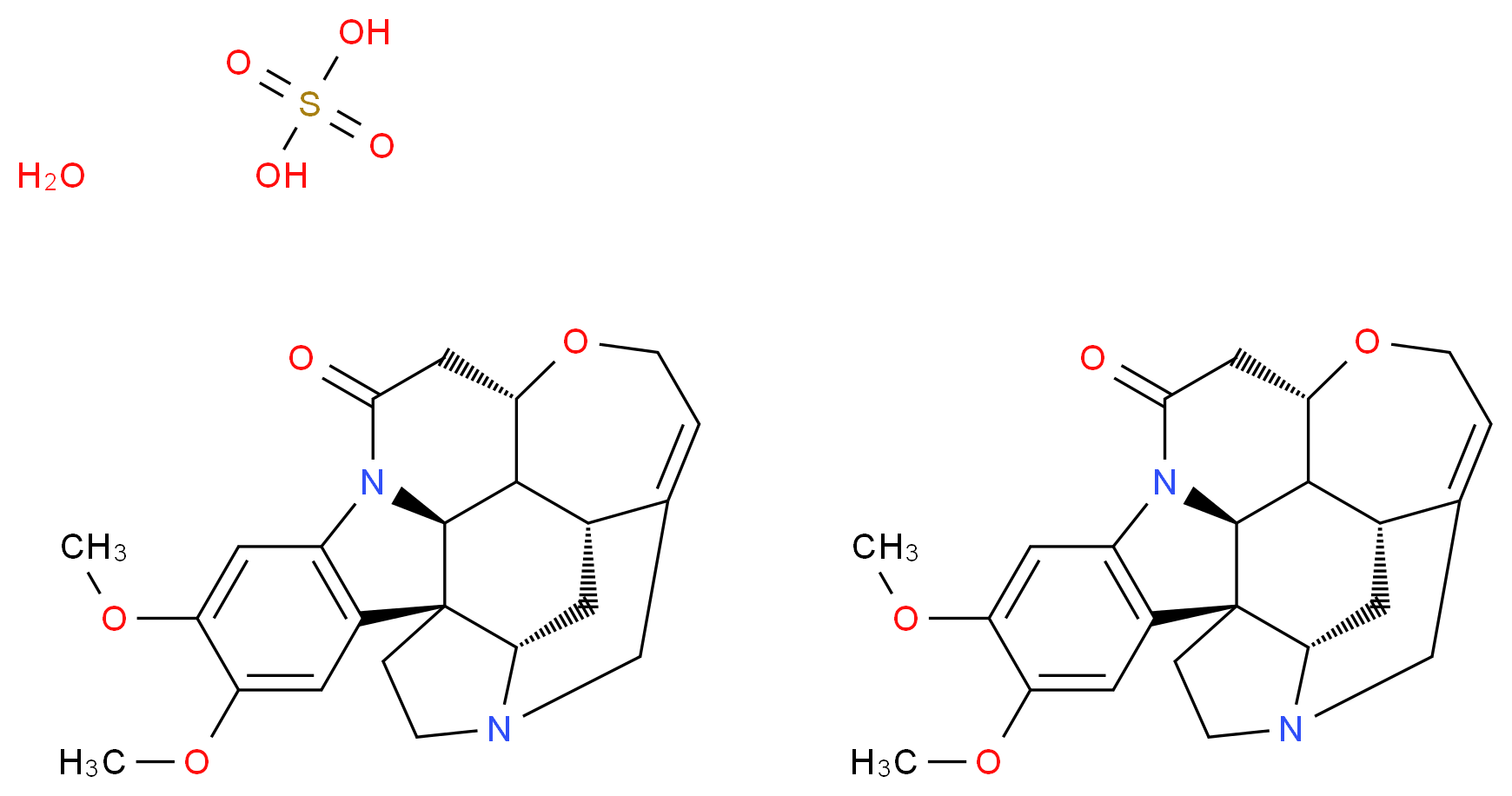 马钱子碱 硫酸盐 水合物_分子结构_CAS_652154-10-4)