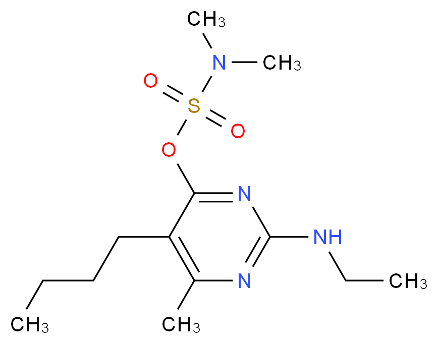 5-butyl-2-(ethylamino)-6-methylpyrimidin-4-yl N,N-dimethylsulfamate_分子结构_CAS_41483-43-6