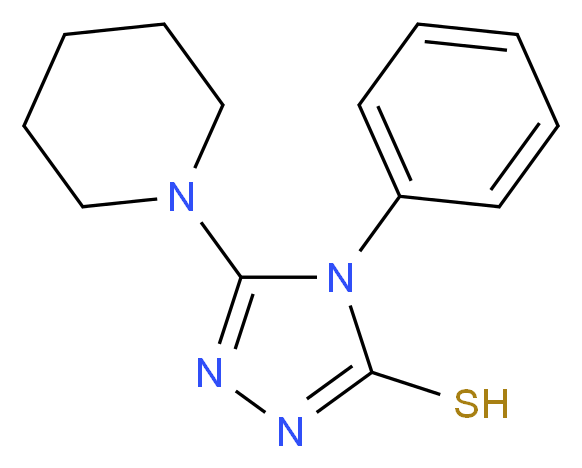 4-phenyl-5-(piperidin-1-yl)-4H-1,2,4-triazole-3-thiol_分子结构_CAS_92110-77-5