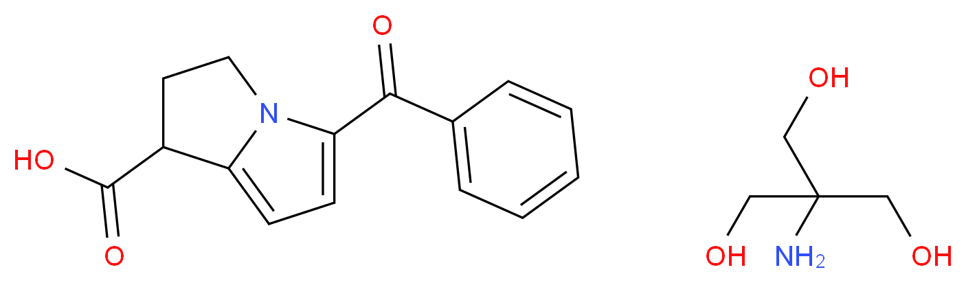 2-amino-2-(hydroxymethyl)propane-1,3-diol; 5-benzoyl-2,3-dihydro-1H-pyrrolizine-1-carboxylic acid_分子结构_CAS_74103-07-4