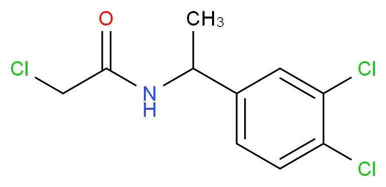 2-chloro-N-[1-(3,4-dichlorophenyl)ethyl]acetamide_分子结构_CAS_90793-96-7