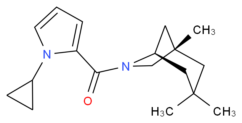 (1S*,5R*)-6-[(1-cyclopropyl-1H-pyrrol-2-yl)carbonyl]-1,3,3-trimethyl-6-azabicyclo[3.2.1]octane_分子结构_CAS_)