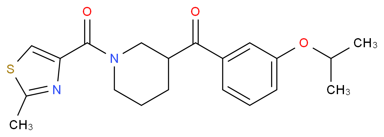 (3-isopropoxyphenyl){1-[(2-methyl-1,3-thiazol-4-yl)carbonyl]-3-piperidinyl}methanone_分子结构_CAS_)