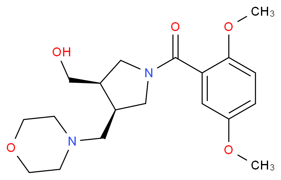 [(3R*,4R*)-1-(2,5-dimethoxybenzoyl)-4-(morpholin-4-ylmethyl)pyrrolidin-3-yl]methanol_分子结构_CAS_)