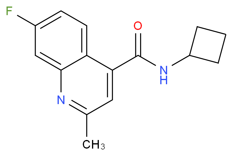 N-cyclobutyl-7-fluoro-2-methyl-4-quinolinecarboxamide_分子结构_CAS_)