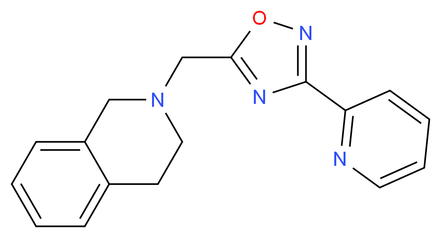 2-{[3-(2-pyridinyl)-1,2,4-oxadiazol-5-yl]methyl}-1,2,3,4-tetrahydroisoquinoline_分子结构_CAS_)