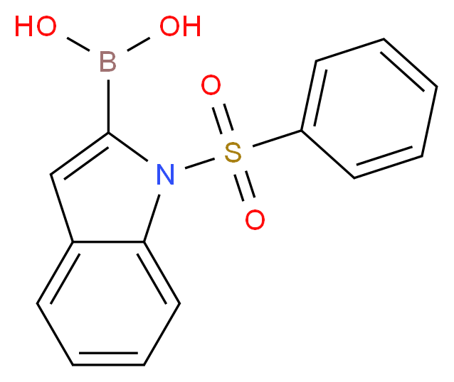 [1-(benzenesulfonyl)-1H-indol-2-yl]boronic acid_分子结构_CAS_342404-46-0