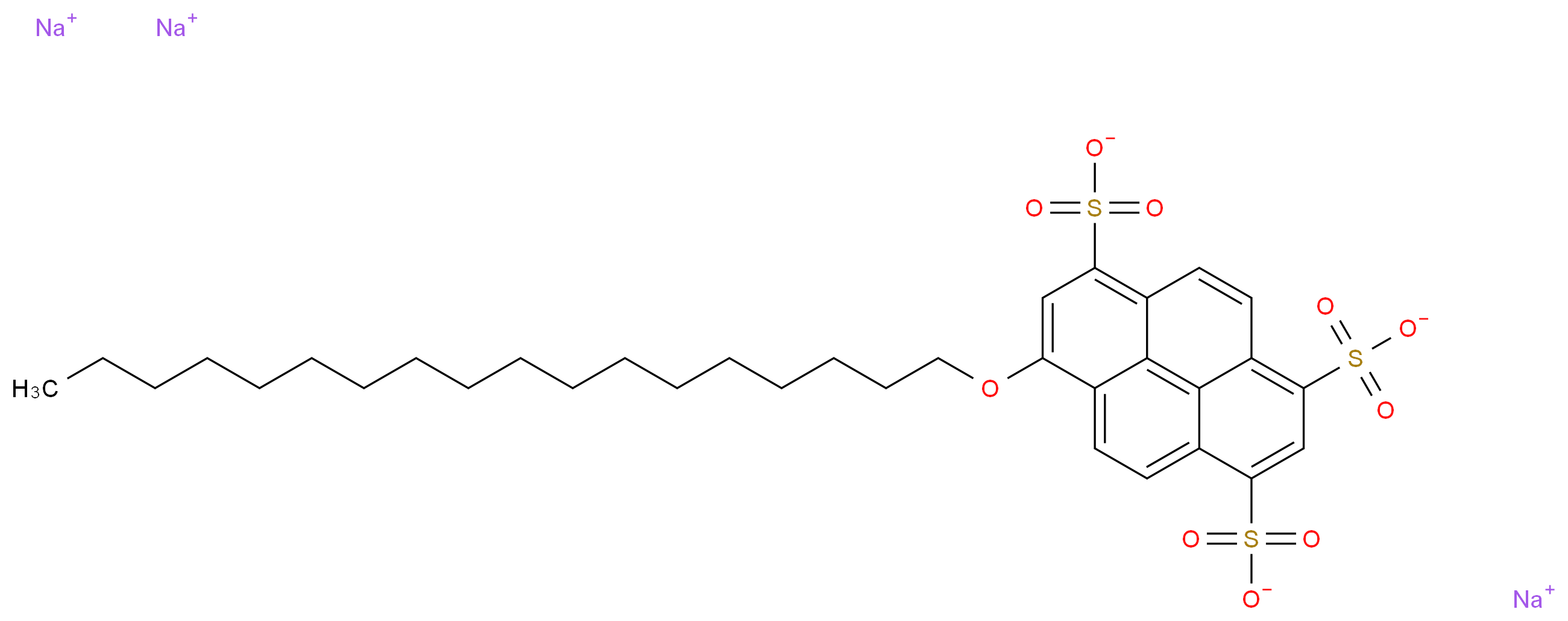 trisodium 8-(octadecyloxy)pyrene-1,3,6-trisulfonate_分子结构_CAS_111024-84-1