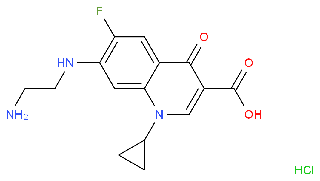 7-[(2-aminoethyl)amino]-1-cyclopropyl-6-fluoro-4-oxo-1,4-dihydroquinoline-3-carboxylic acid hydrochloride_分子结构_CAS_528851-31-2