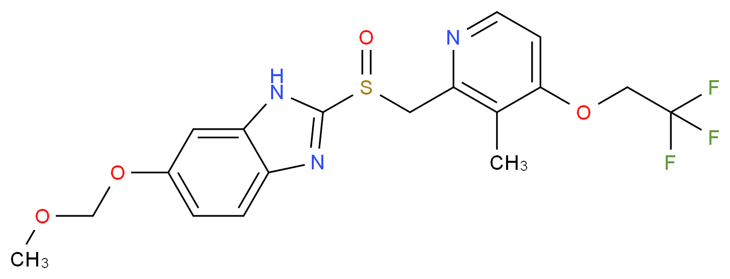 2-[[[3-Methyl-4-(2,2,2-trifluoroethoxy)-2-pyridyl]methyl]sulfinyl]-5-methoxy-O- methyl-1H-benzimidazole_分子结构_CAS_1184993-29-0)