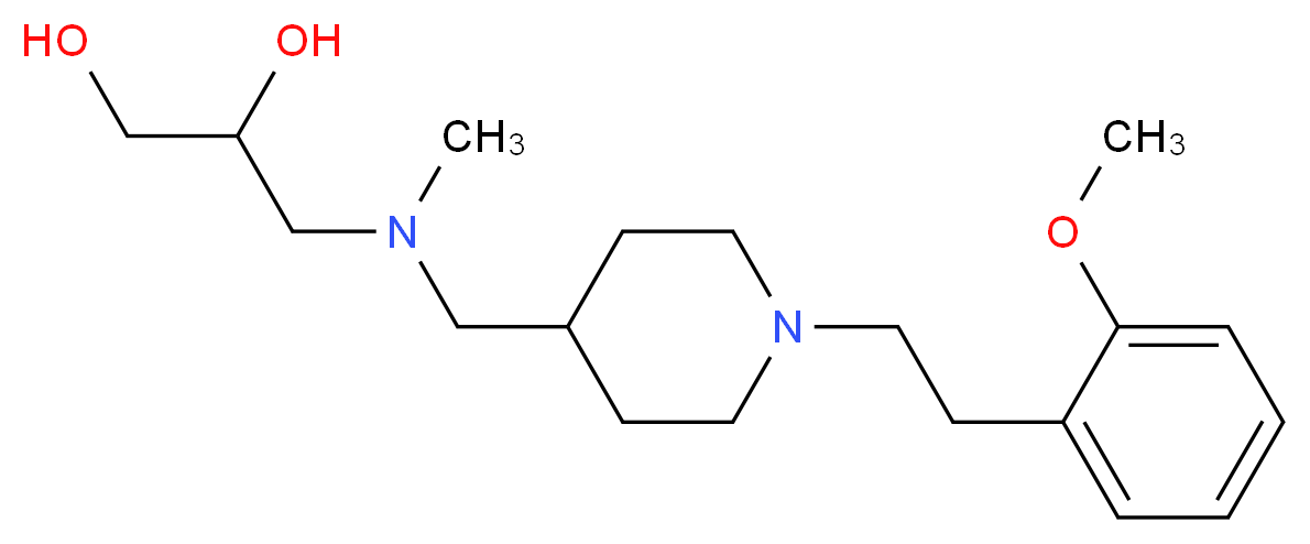 3-[({1-[2-(2-methoxyphenyl)ethyl]-4-piperidinyl}methyl)(methyl)amino]-1,2-propanediol_分子结构_CAS_)