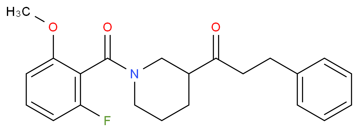 1-[1-(2-fluoro-6-methoxybenzoyl)-3-piperidinyl]-3-phenyl-1-propanone_分子结构_CAS_)